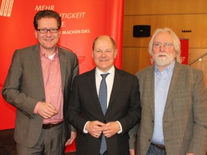 Martin Habersaat, Olaf Scholz und Frank Lauterbach (Glindes stv. Bürgermeister)